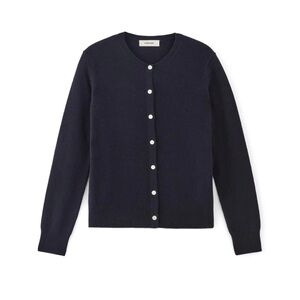 NWT Everlane the Classic Cardigan in Cashmere Navy Sweater Size XS